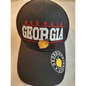 GEORGIA Black Baseball Cap, New Without Tags, Unbranded, Embroidered